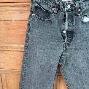 Levi ribcage straight ankle black jeans 30